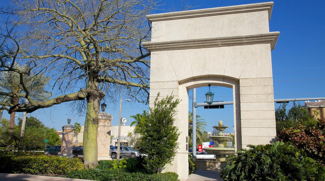 Miracle Mile showing a monument and a garden