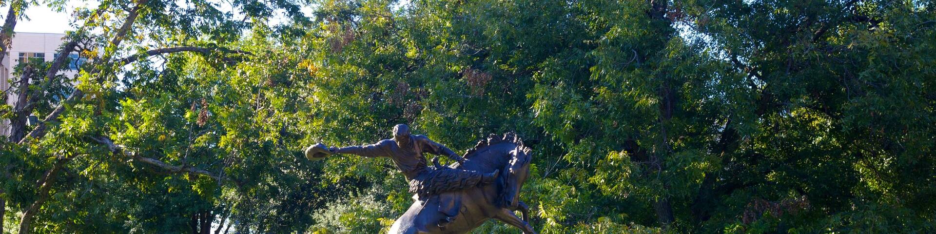 Capitole de l\'état du Texas montrant monument, statue ou sculpture et parc