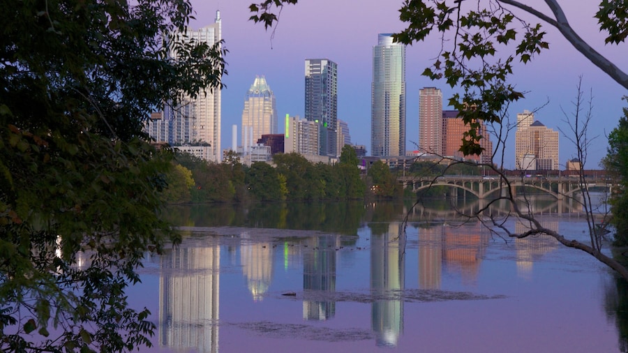 Zilker Metropolitan Park with skyline views and natural surroundings in Austin, Texas.