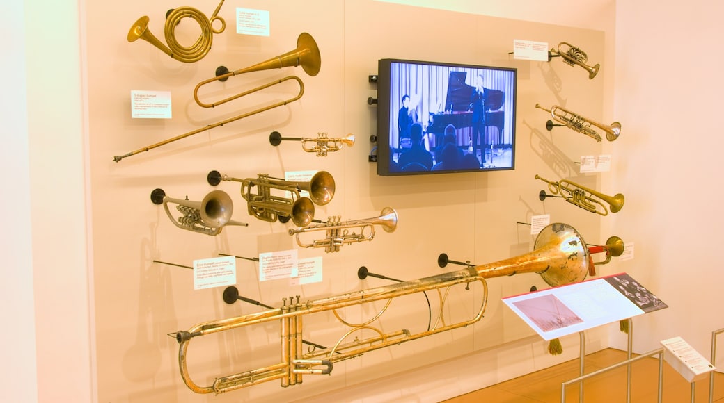 Museo degli strumenti musicali mostrando vista interna