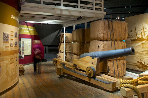 Bob Bullock Texas State History Museum which includes interior views and military items