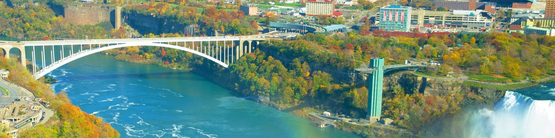 Maid of the Mist featuring a river or creek, landscape views and a waterfall