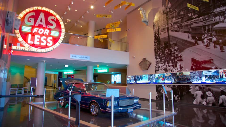 Chicago History Museum featuring signage and interior views