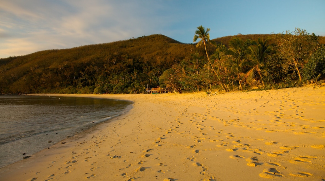 Fiji which includes a sandy beach and tropical scenes