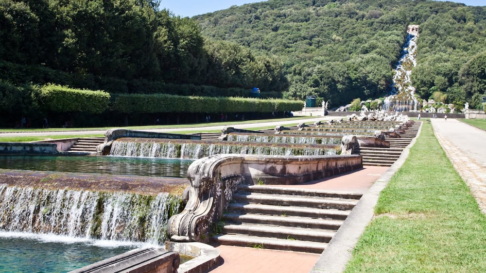 Caserta featuring a park and a fountain