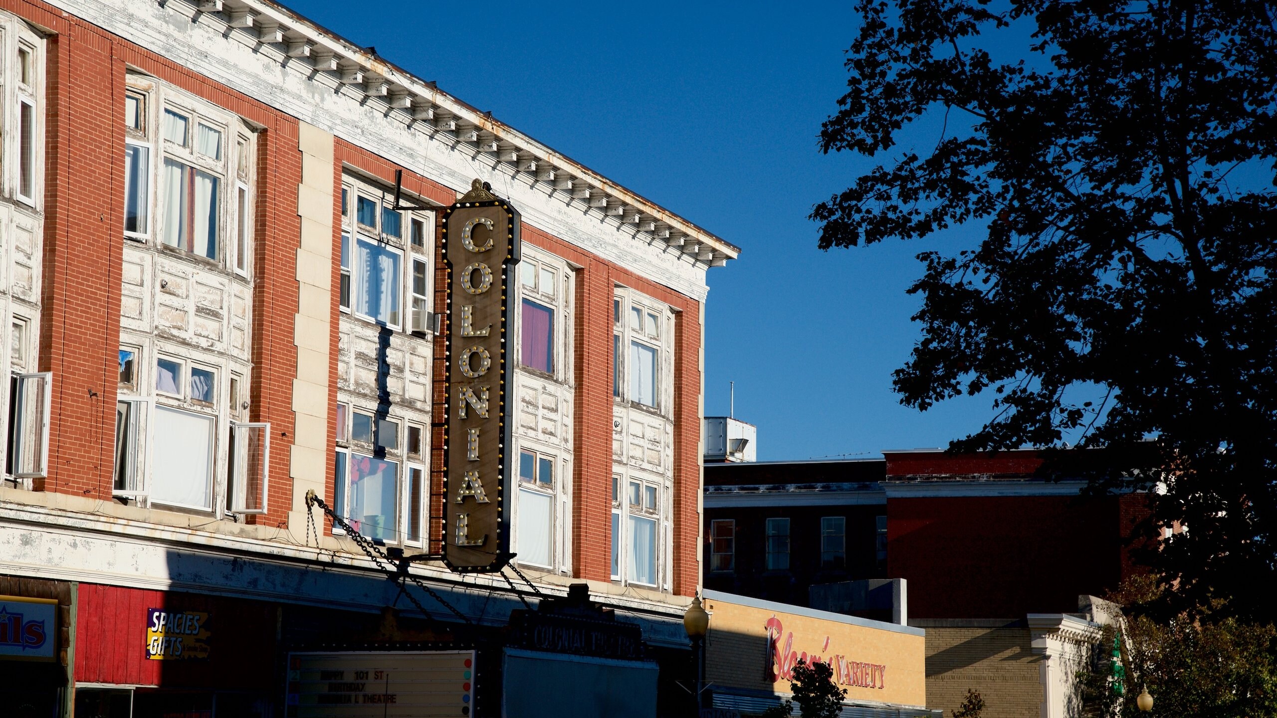 Laconia showing heritage elements and signage