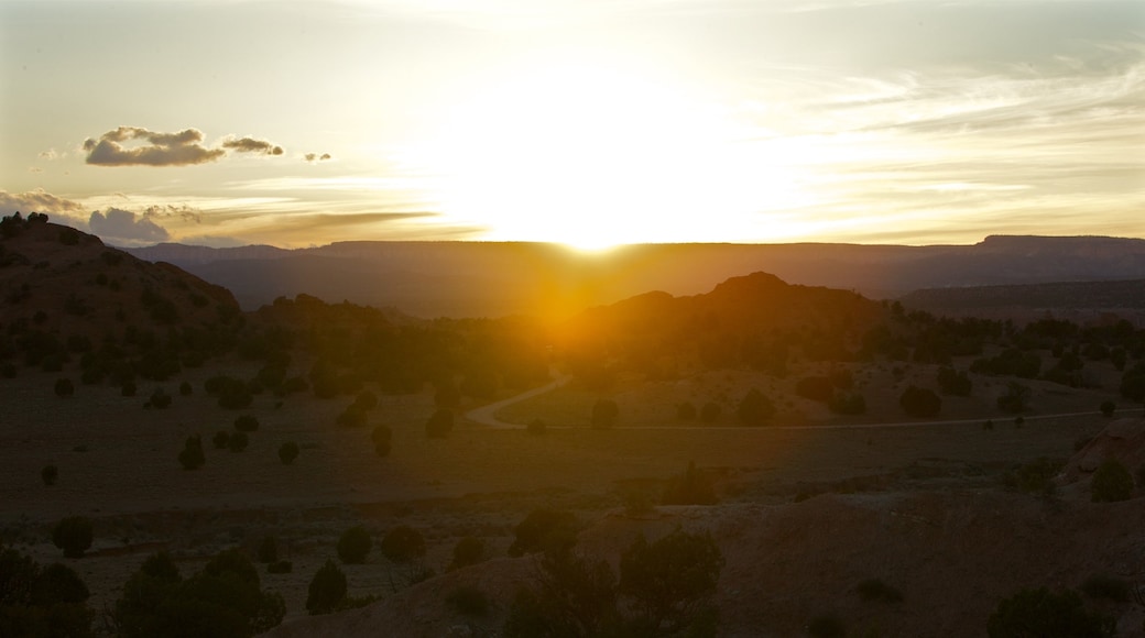 Kodachrome Basin State Park featuring desert views, landscape views and a sunset