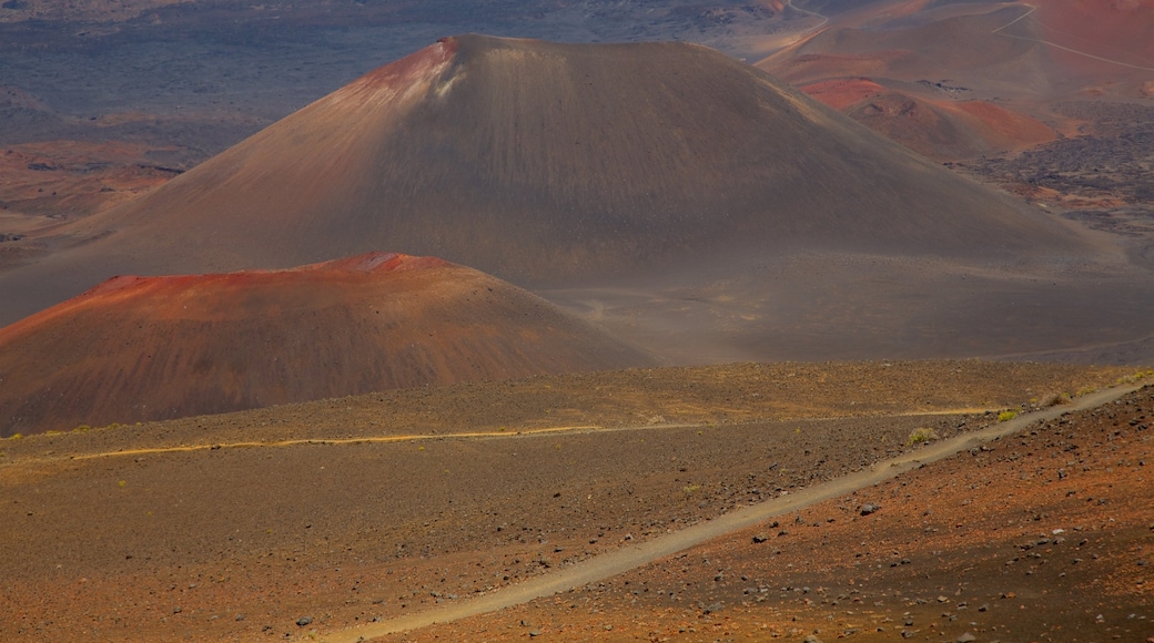 Parque Nacional Haleakala mostrando paisajes desérticos y vistas panorámicas