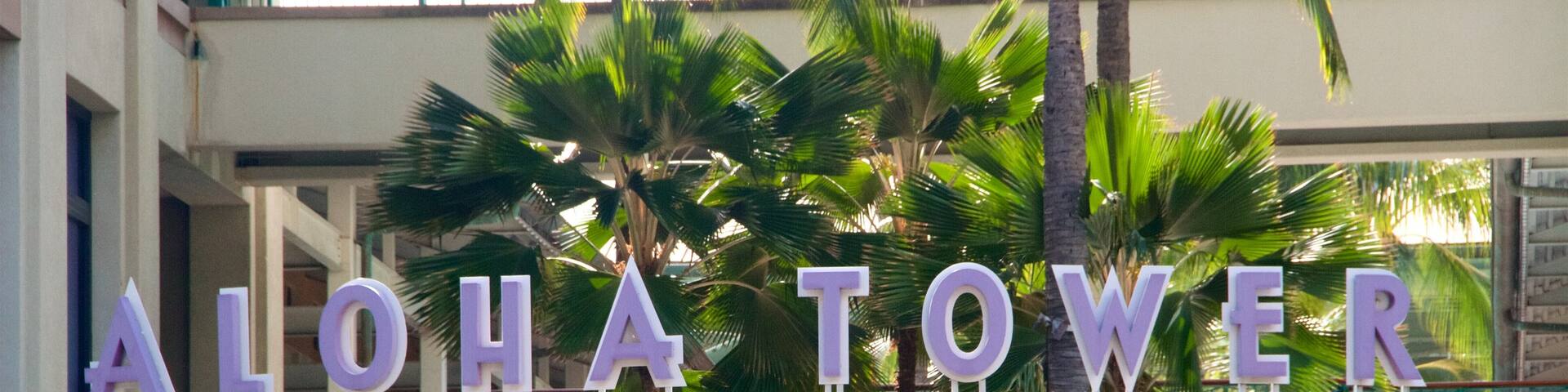 Aloha Tower Marketplace which includes signage