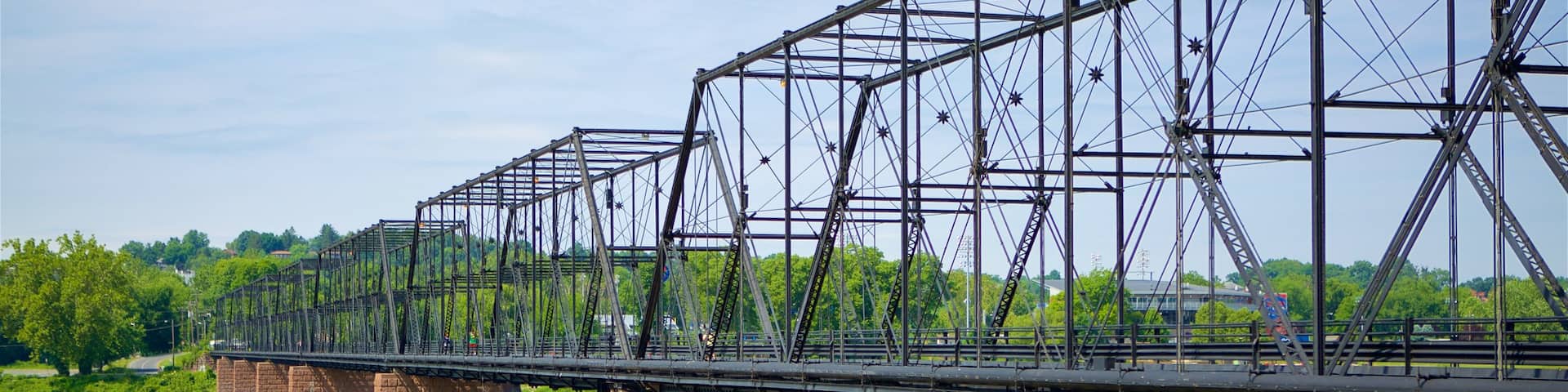 Harrisburg showing a river or creek, a bridge and wetlands