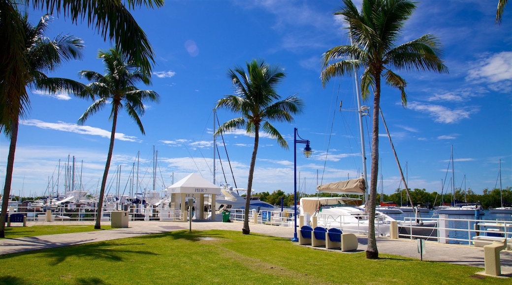 Coconut Grove mit einem Bucht oder Hafen und Park