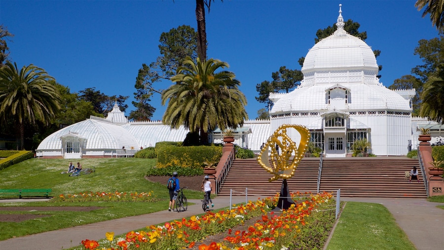 Conservatory of Flowers che include fiori, oggetti d\'epoca e giardino
