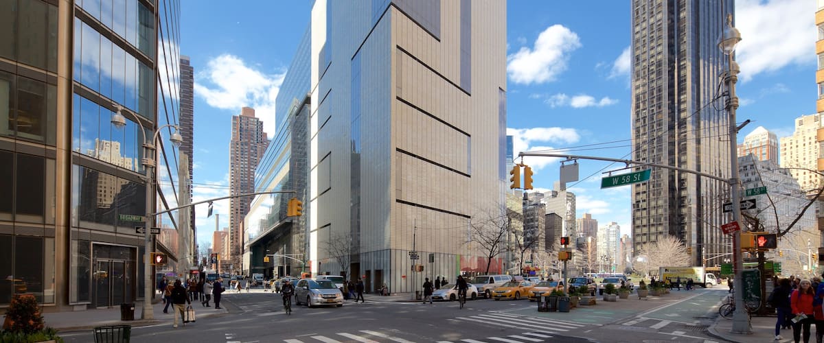 Museum of Arts and Design featuring a skyscraper, central business district and a city