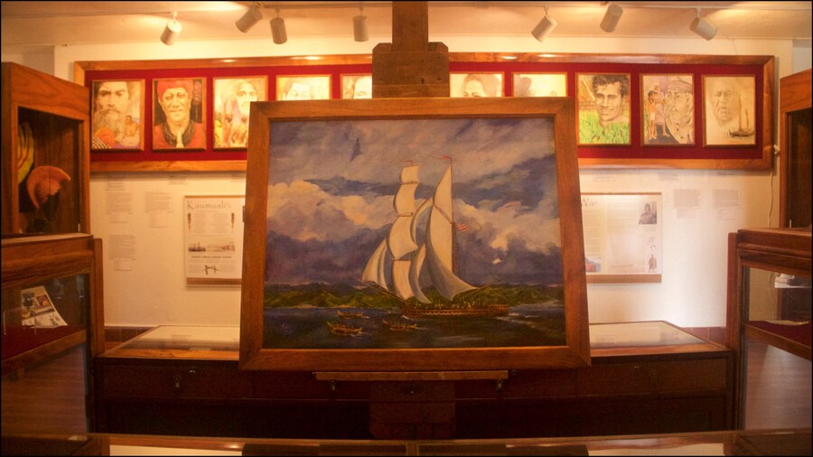 Interior view of Honolulu Museum of Art showcasing artwork and exhibits.