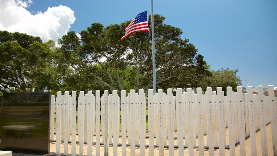 USS Oklahoma Memorial featuring a garden