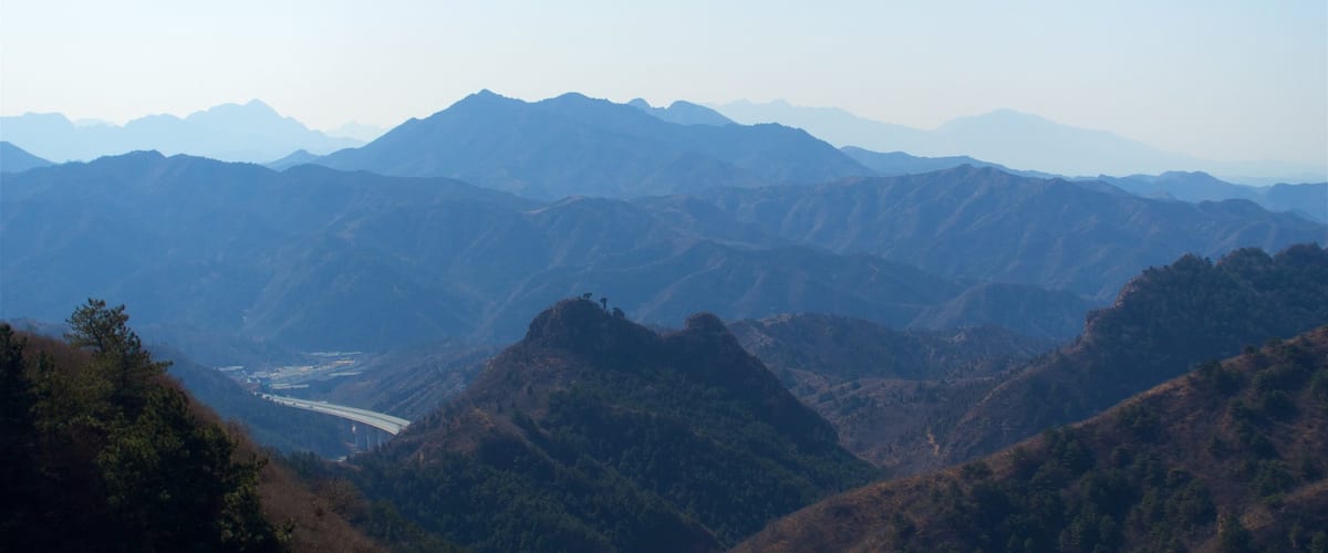 Jinshanling Great Wall featuring mountains, tranquil scenes and landscape views