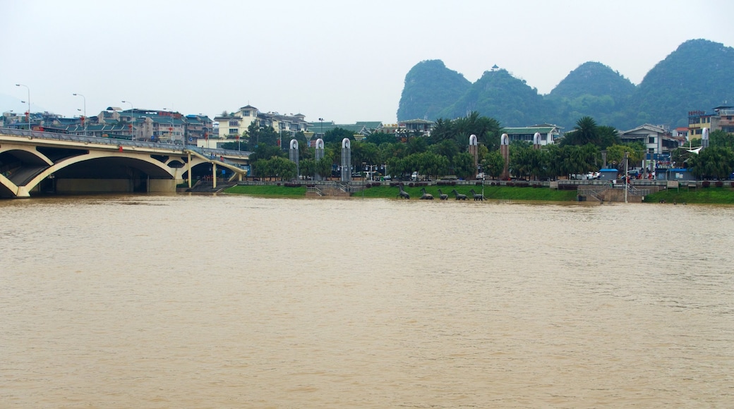 Guilin showing a bridge and a river or creek