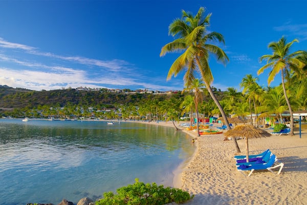 Baie de Mamora mettant en vedette plage de sable, vues littorales et scĂšnes tropicales