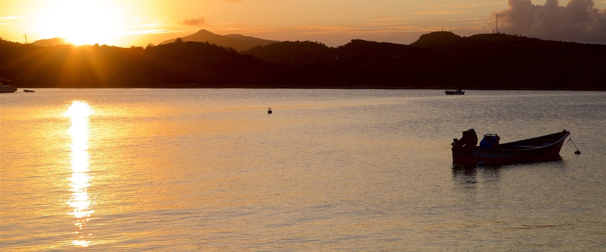 Baie de Mamora qui includes vues littorales et coucher de soleil