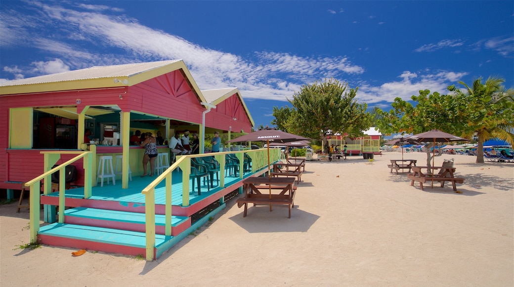 Valley Church Beach which includes a beach and general coastal views as well as a small group of people