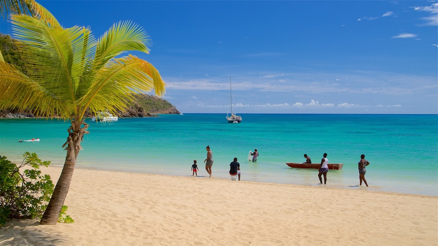 Carlisle Bay Beach showing general coastal views, a sandy beach and boating