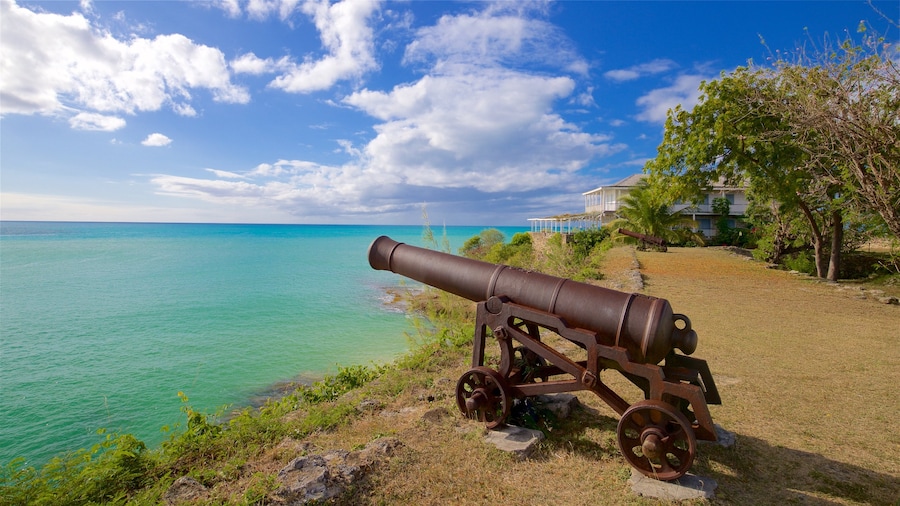 Fort James caratteristiche di oggetti d\'epoca, vista della costa e esercito