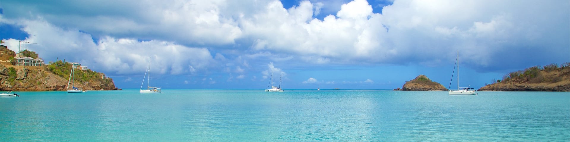 Deep Bay which includes a beach and general coastal views