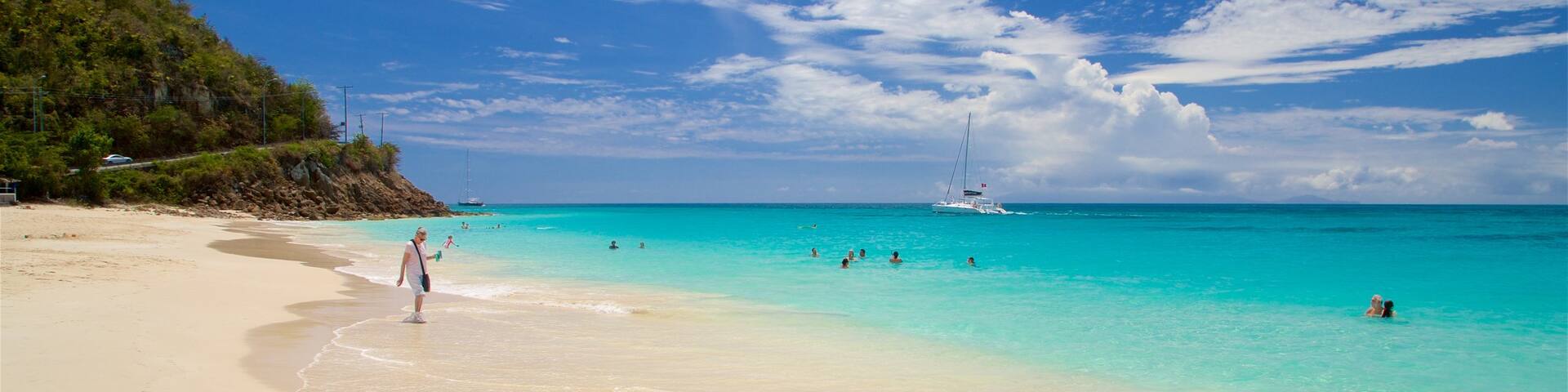 Darkwood Beach showing swimming, a beach and general coastal views