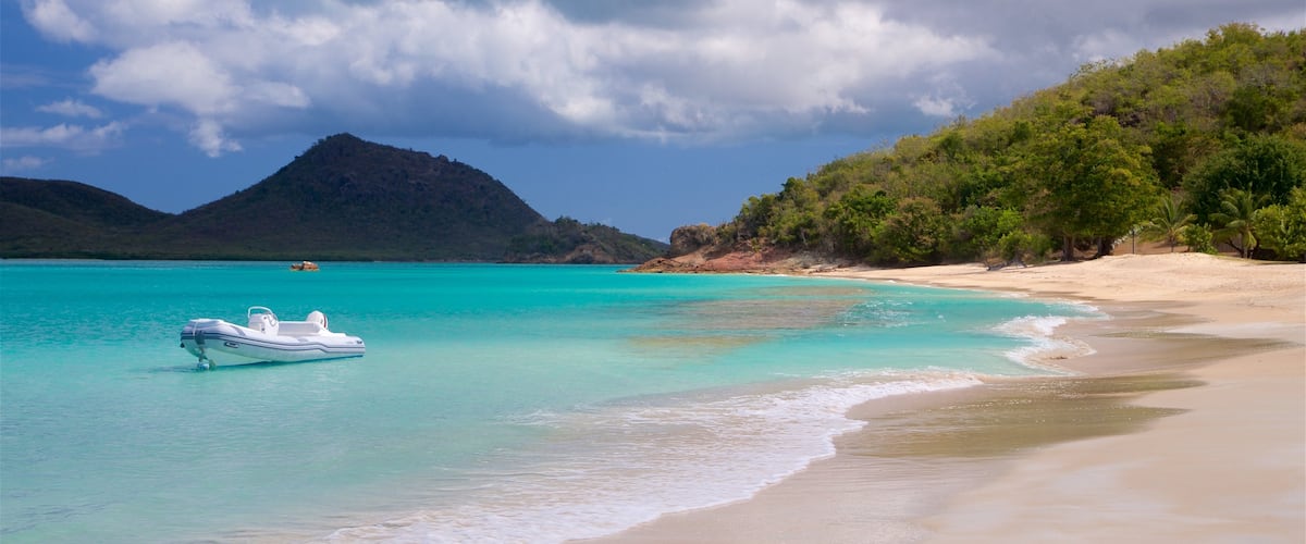 Antigua and Barbuda showing a beach and general coastal views