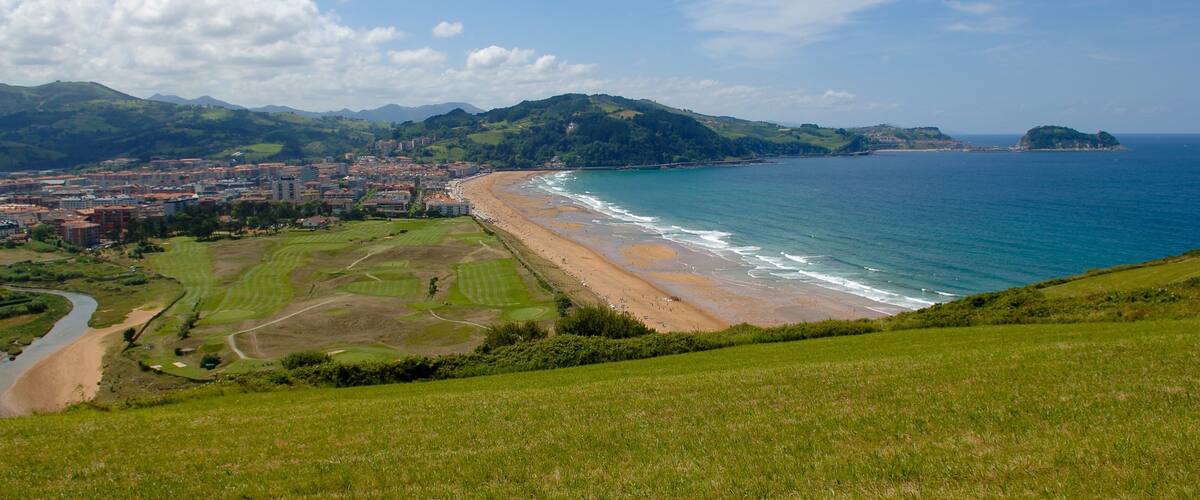 Zarautz showing general coastal views, a sandy beach and tranquil scenes