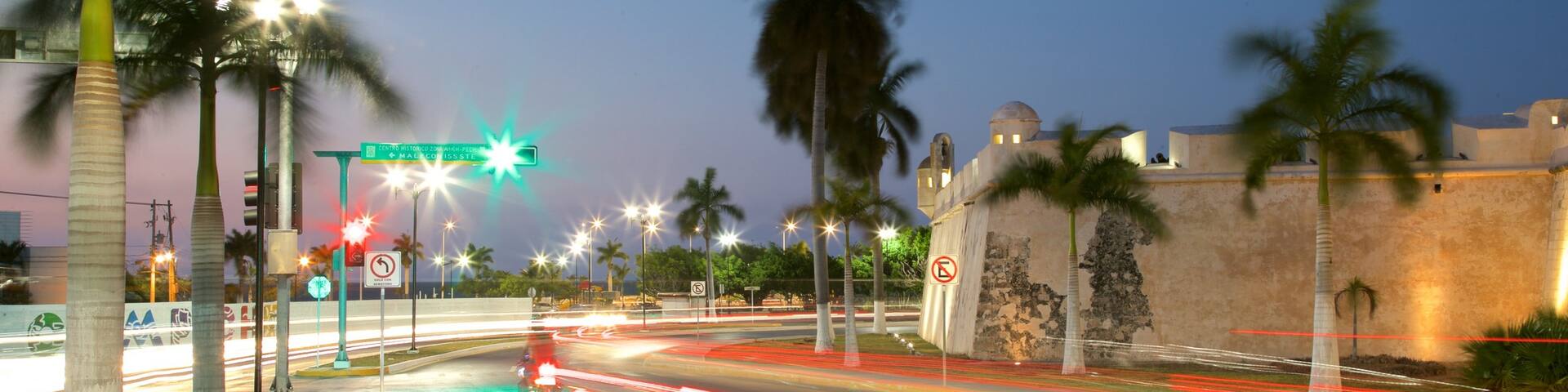 Campeche featuring night scenes