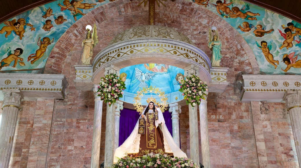 Our Lady of Carmen Church which includes religious elements, heritage elements and interior views