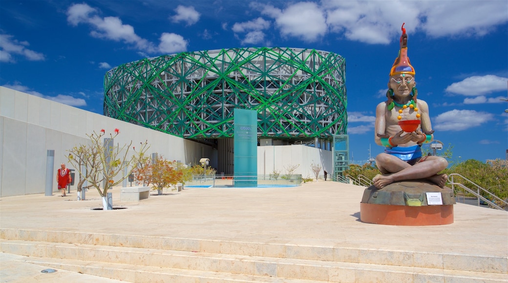 Great Museum of the Maya World showing modern architecture and outdoor art