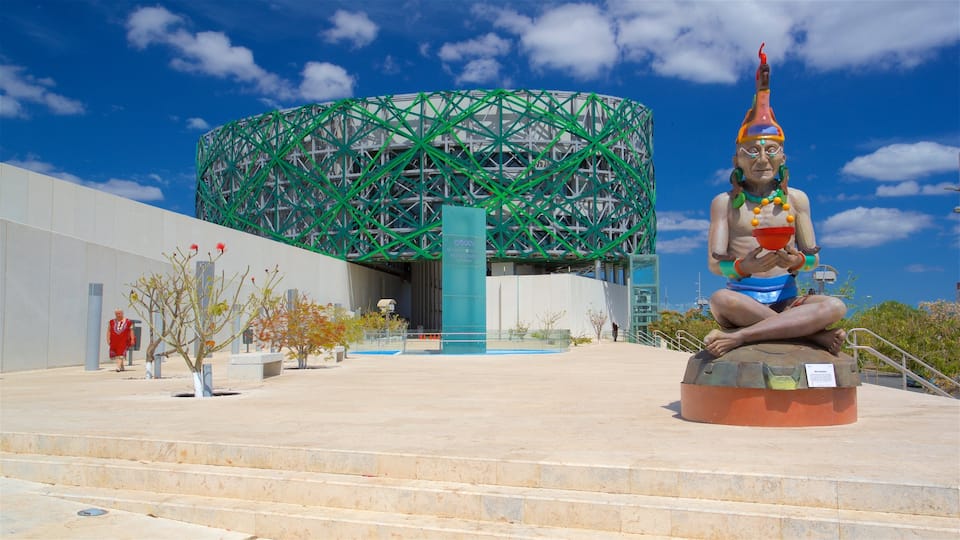 Great Museum of the Maya World showing modern architecture and outdoor art