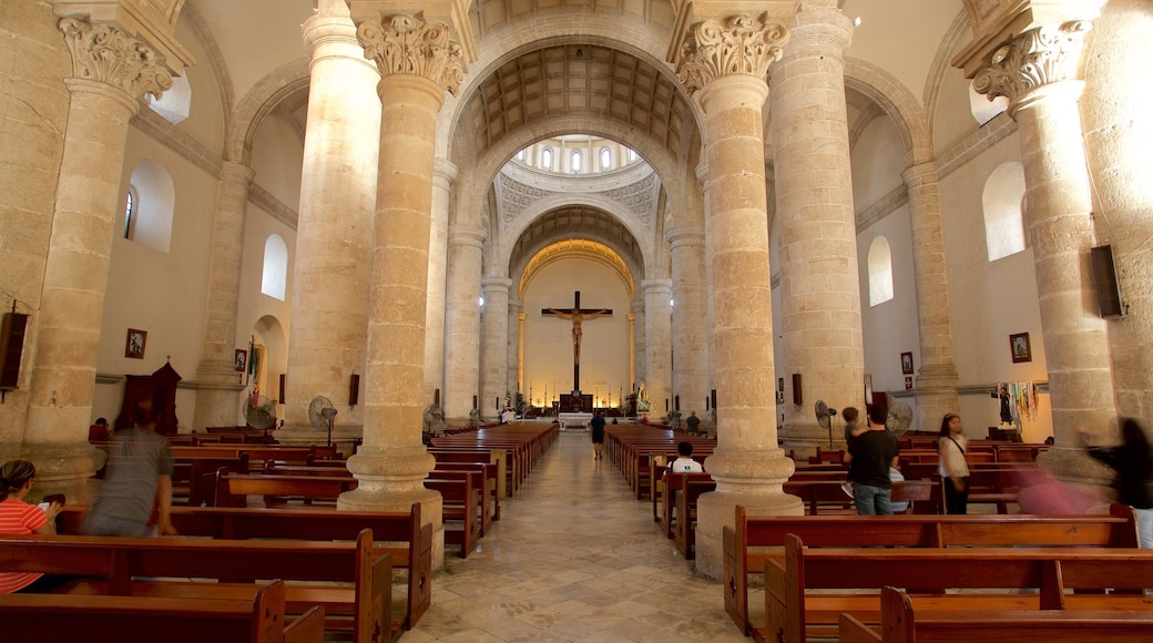 Merida Cathedral which includes a church or cathedral, heritage elements and interior views