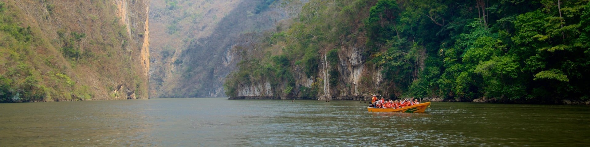 Canon del Sumidero National Park which includes boating, a river or creek and a gorge or canyon