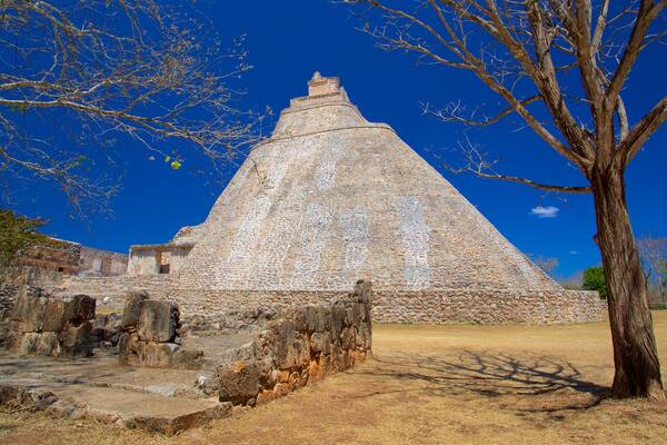 Pyramid of the Magician showing a ruin and heritage architecture