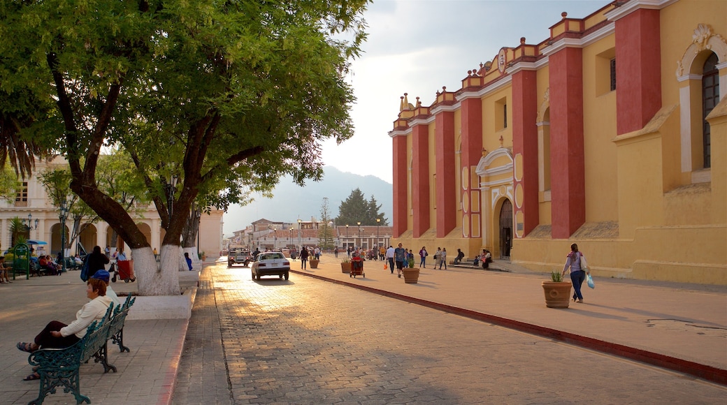 Plaza 31 de Marzo which includes heritage elements and a garden as well as a small group of people