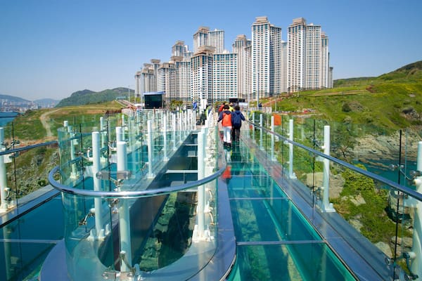 Busan which includes a city, a high-rise building and a bridge