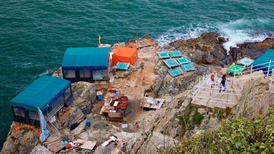 Taejongdae Park featuring rocky coastline and general coastal views