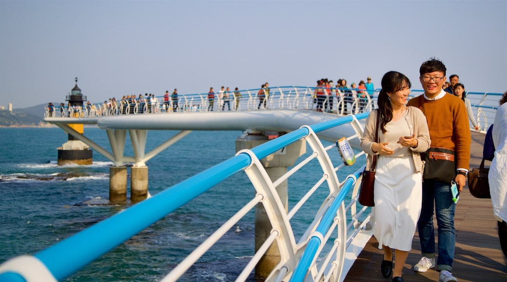 Songdo Beach showing general coastal views as well as a couple