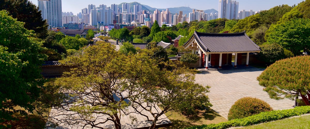 Chungnyeolsa featuring landscape views, a high-rise building and a city