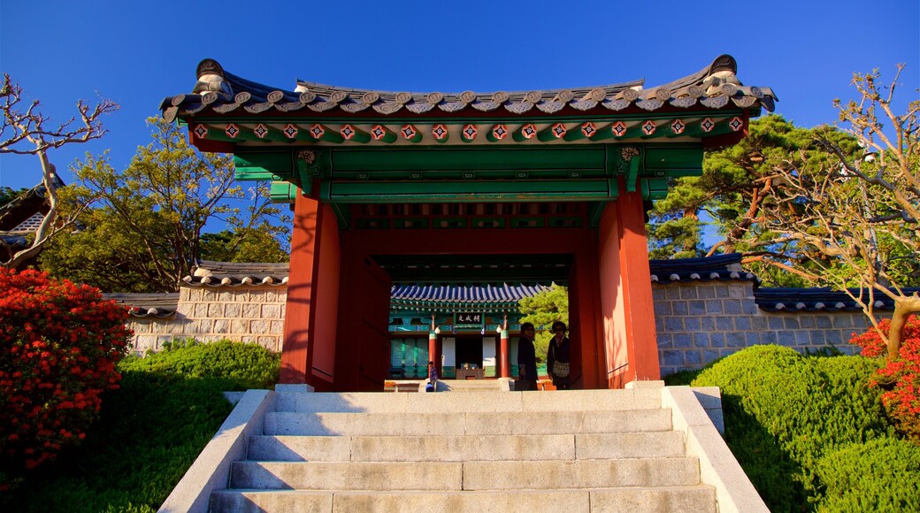 Ojukheon Municipal Museum featuring heritage elements and wild flowers