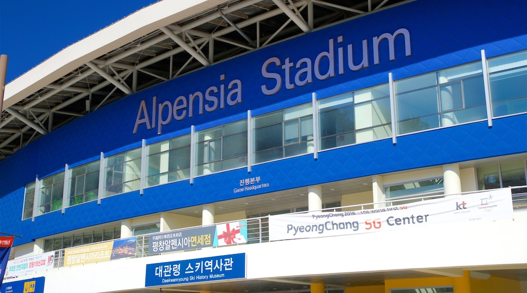 Pyeongchang which includes signage