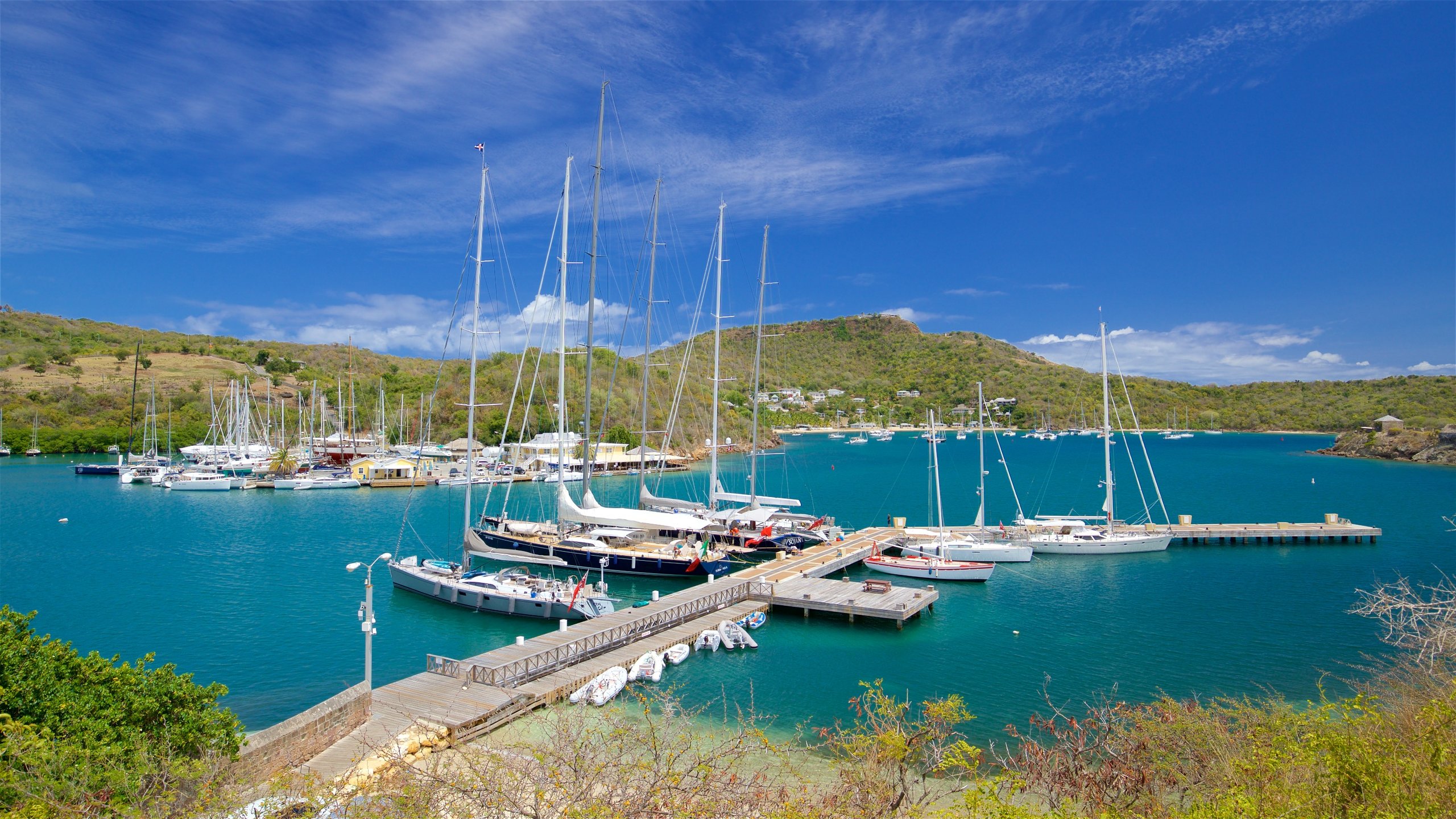 Antigua featuring a bay or harbor