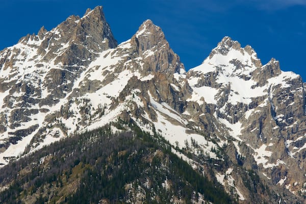 Cascade Canyon featuring mountains and snow