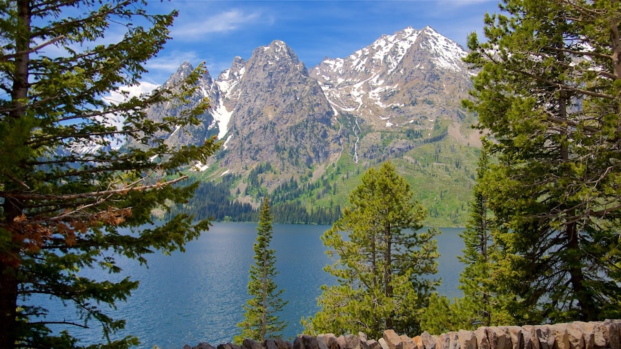 Lago Jenny que incluye montañas y un lago o laguna