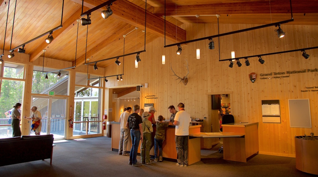 Colter Bay Marina showing interior views as well as a small group of people