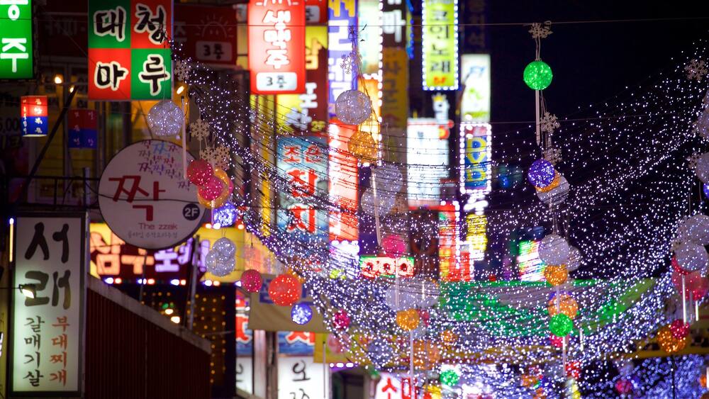 Suwon showing night scenes