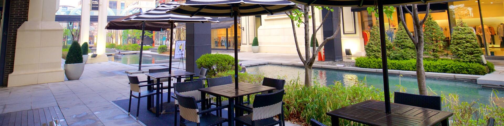 NC Cube Canal Walk featuring a city and a bridge